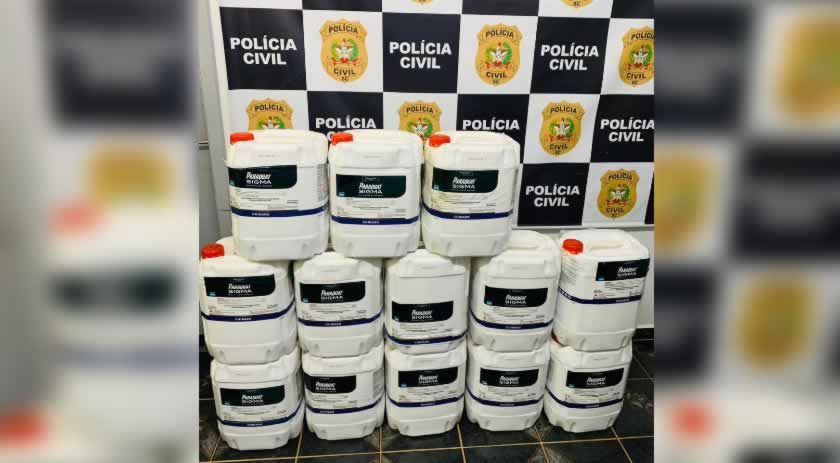 Polícia Civil apreende 260 litros de agrotóxico ilegal