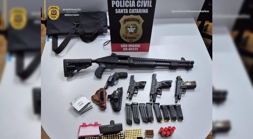 Polícia Civil apreende armas e munições de investigado por ameaças em comércio