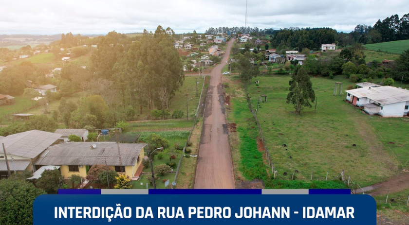 Rua Pedro Johan será interditada para obras de asfaltamento no Distrito de Idamar
