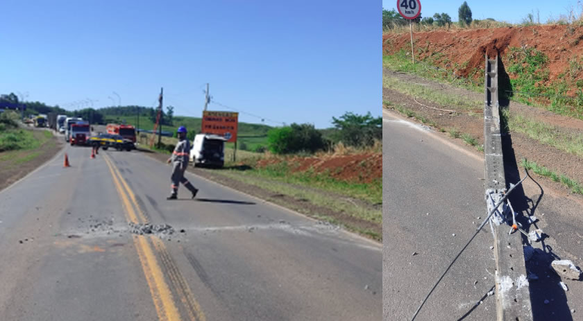 Trabalhador fica em estado grave em queda de poste na BR-163