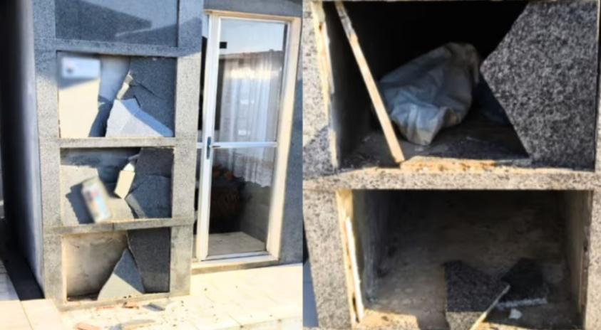 Seis jazigos são destruídos durante vandalismo em cemitério municipal