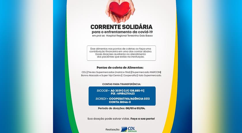 CDL lança campanha solidária em prol do Hospital Regional Teresinha Gaio Basso