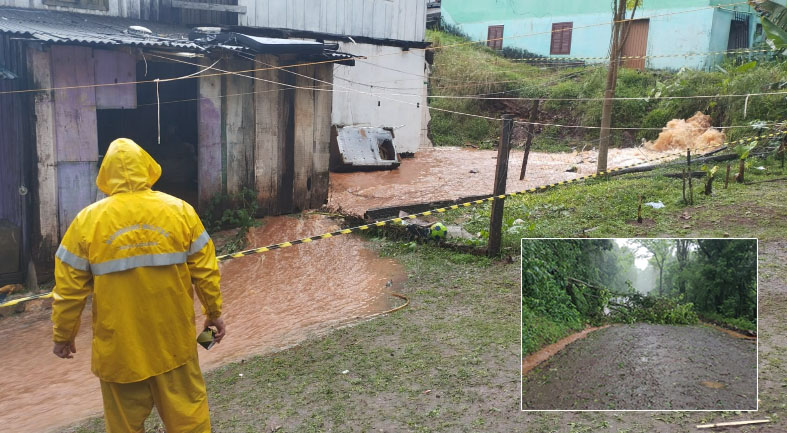 Vendaval mobiliza Bombeiros e provoca danos