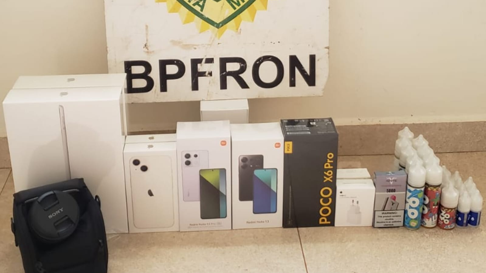 BPFRON apreende eletrônicos em Barracão-PR