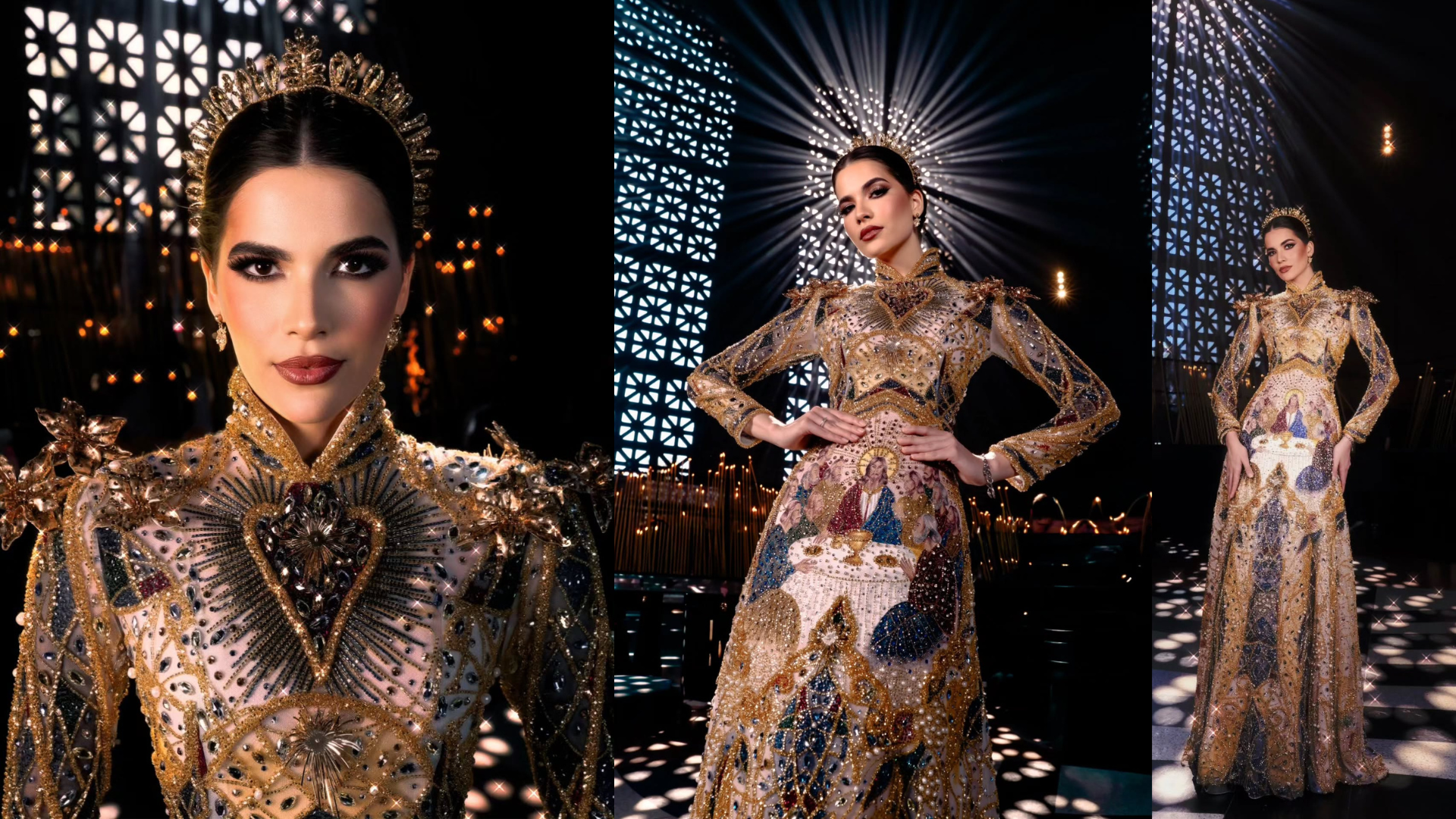 Miss Brasil 2025 encerra reinado com vestido inspirado em "A Última Ceia" e emociona público