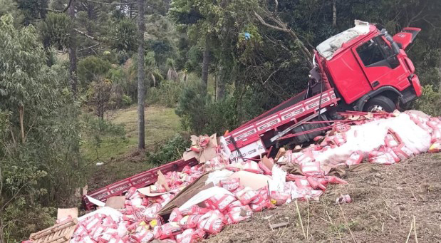 Saída de pista seguida de capotamento é registrada em Santa Catarina