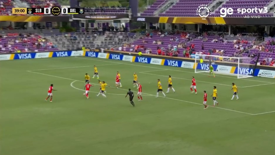 Em jogo com paralisação de duas horas, Benfica goleia Auckland na Copa do Mundo de Clubes