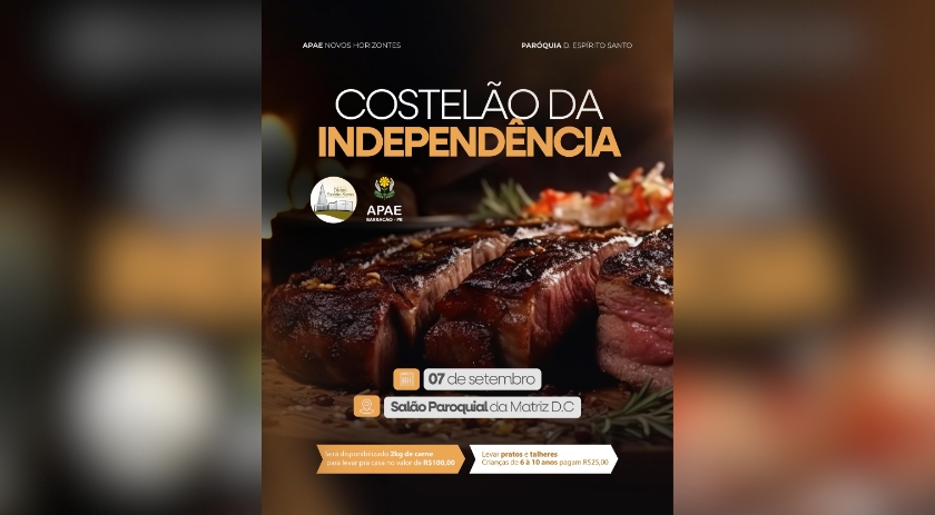 APAE e Paróquia Divino Espírito Santo promovem "Costelão da Independência"