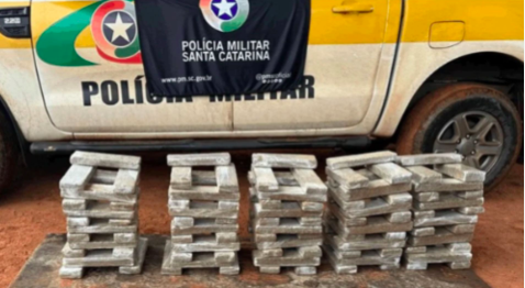 Perseguição no Oeste de SC termina com apreensão de 100 kg de maconha