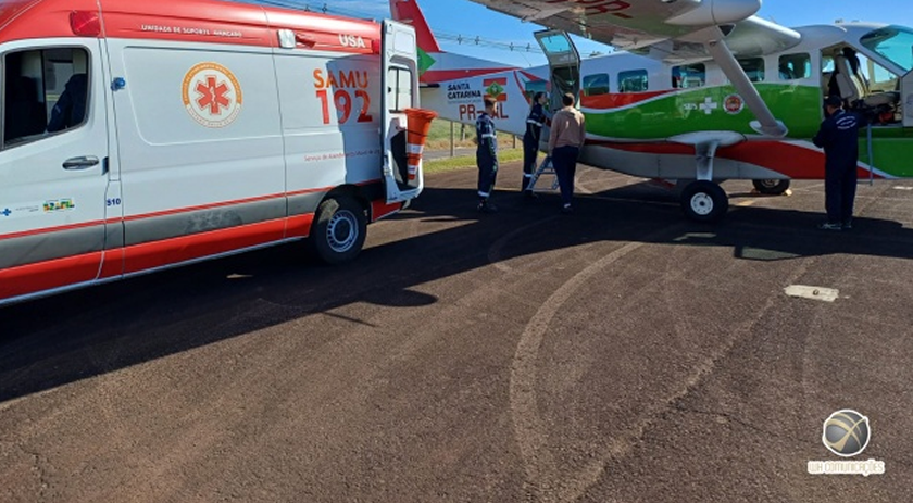 Gestante de São José do Cedro é transferida de São Miguel do Oeste para Lages pelo Arcanjo