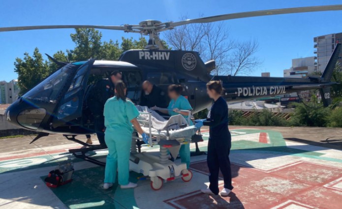 Idoso com AVC Isquêmico é transferido de Maravilha para Chapecó em operação aeromédica
