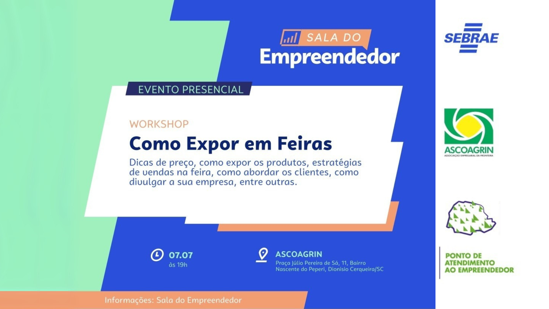 Palestra “Como Expor em Feiras” será dia 7 de julho no auditório da Ascoagrin