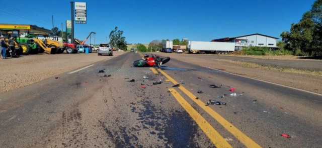 Acidente entre carro e moto deixa uma pessoa ferida no Oeste de SC