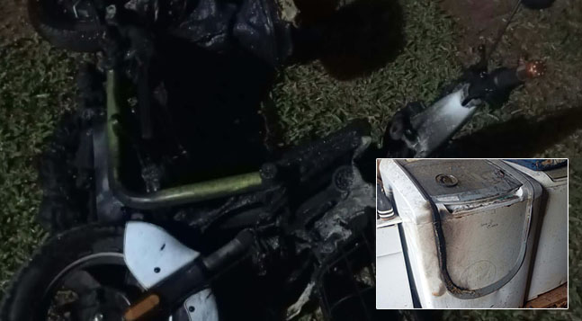 Scooter elétrica pega fogo durante carregamento e danifica móveis