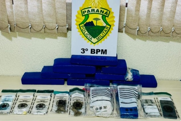 Polícia Militar apreende 10kg de maconha, cocaína, crack e prende traficante