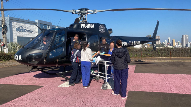 Aeronave da Polícia Civil é acionada para transferir idosa com AVC isquêmico