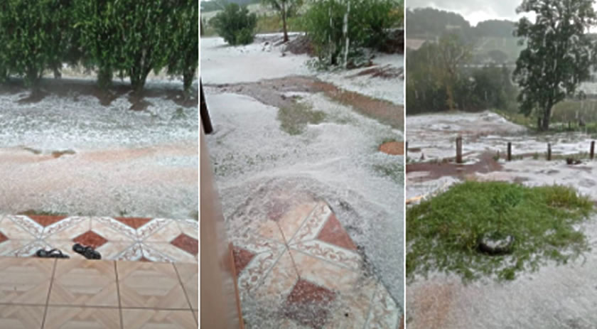 Granizo atinge municípios do Oeste nesta segunda-feira