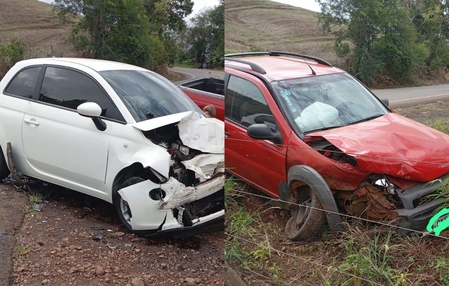 Colisão frontal deixa quatro feridos na SC-157