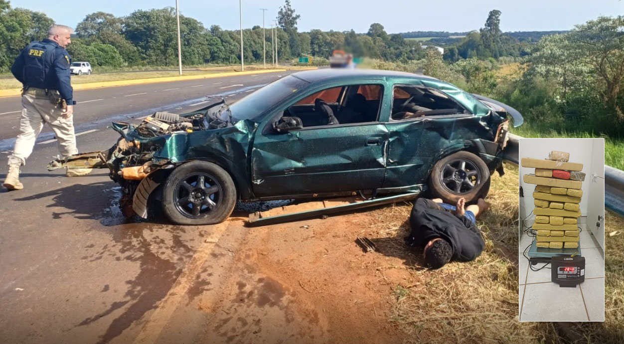 Fuga de 12 km na BR-282 termina com drogas apreendidas e bebê resgatado