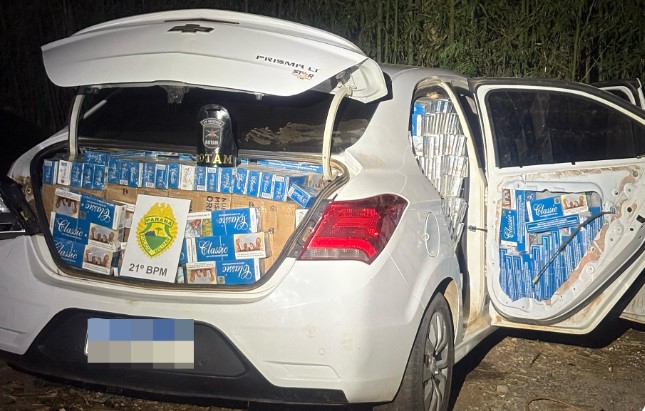 ROTAM apreende veículo carregado com 150 mil maços de cigarros