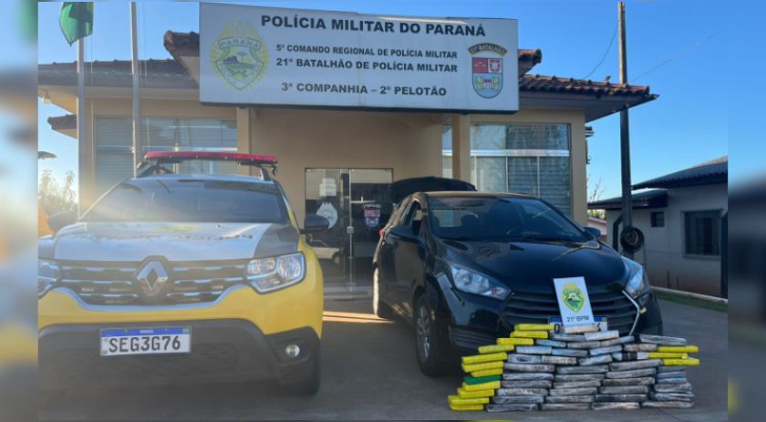 Polícia Militar apreende 35,6 kg de maconha