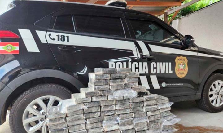 Carga de cocaína que pode chegar a R$ 40 milhões é apreendida em SC