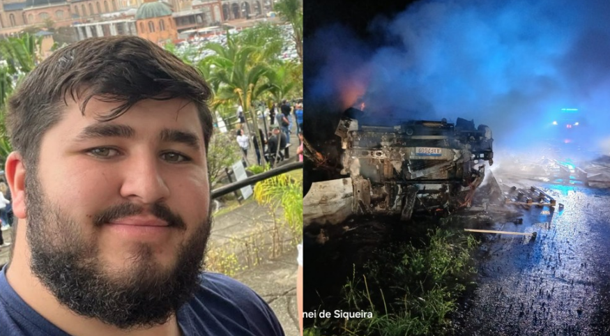 Caminhoneiro de 27 anos morre carbonizado após capotamento e incêndio na BR-280