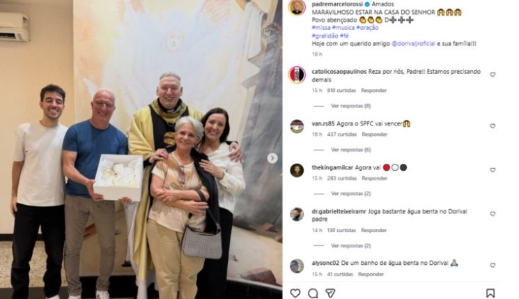 Torcedores pedem bênção a Padre Marcelo Rossi antes de jogo decisivo do São Paulo