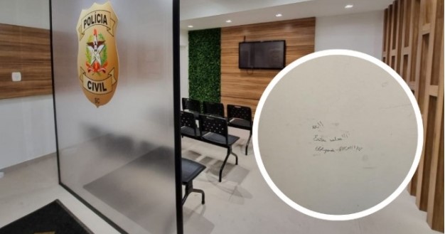 Recado inesperado de criança em parede de delegacia surpreende policiais em SC: ‘Estou salva’