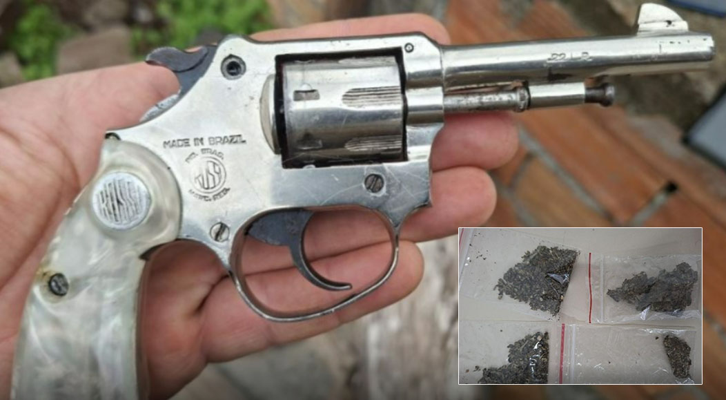 PM apreende drogas, arma e 45 munições durante ocorrência