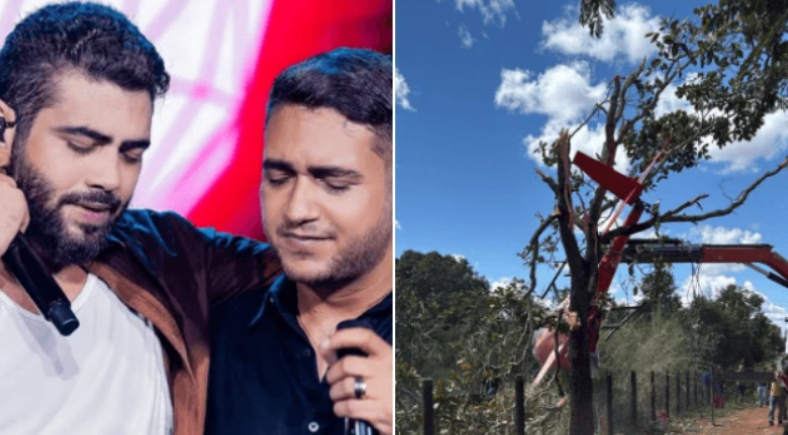 Helicóptero da dupla Henrique e Juliano cai no Tocantins; pai dos cantores estava a bordo