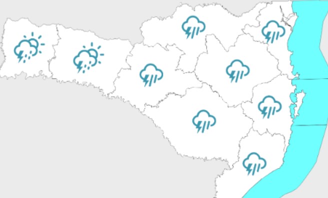 Frente fria muda o tempo em SC e traz previsão de temporais a partir desta quinta-feira