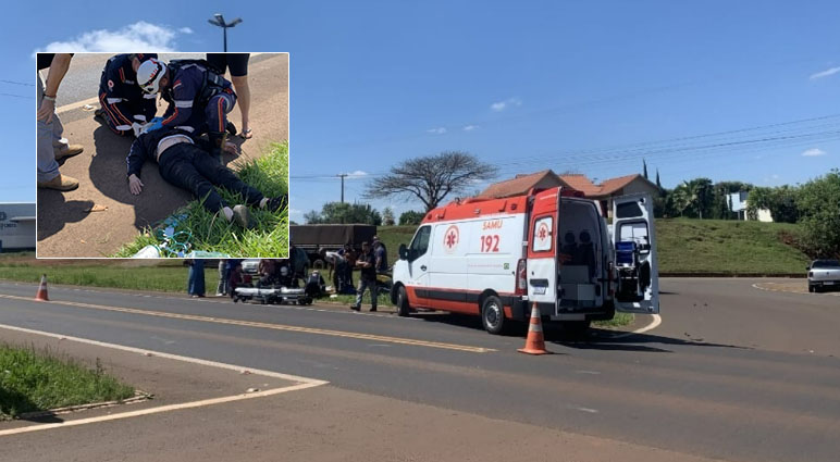 Acidente entre carro e moto deixa duas mulheres feridas na BR-163