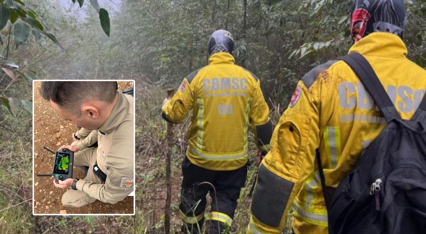 Bombeiros ampliam buscas por homem desaparecido no Oeste de SC e mobilizam drone, cão farejador e reforço especializado