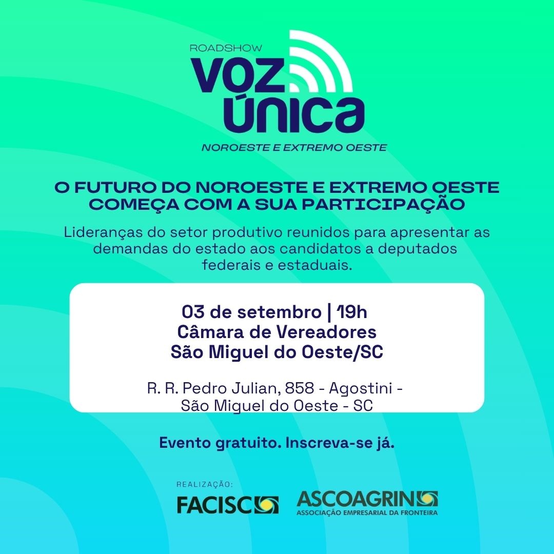 O Roadshow Voz Única chega às regionais Noroeste e Extremo Oeste