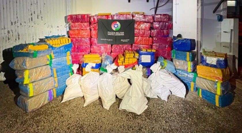 Polícia Militar apreende cerca de 1,8 tonelada de maconha em depósito no Sul de Santa Catarina