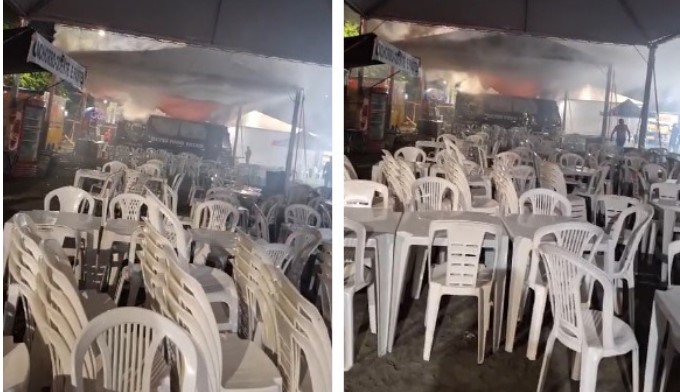 Food truck fica danificado após ser atingido por incêndio