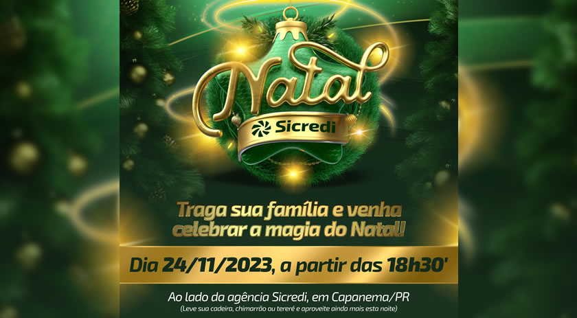 Sicredi Fronteiras PR/SC/SP traz a alegria do Natal com o acendimento das luzes da agência do município