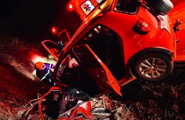 Grave acidente na SC-155 deixa motorista gravemente ferido