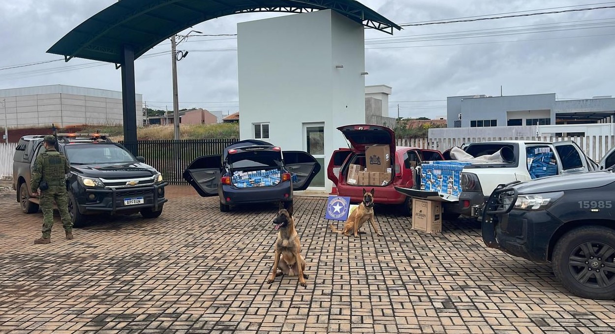 BPFRON apreende três veículos carregados com cigarros contrabandeados