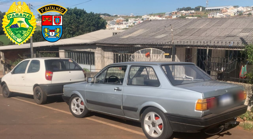 Dois veículos furtados são recuperados pela Polícia Militar