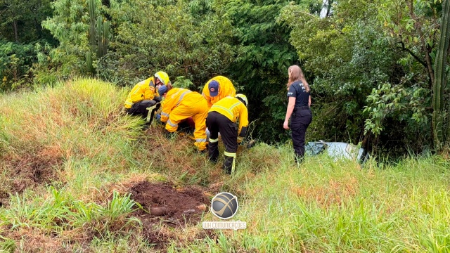 Condutor fica ferido após carro sair da pista e cair em barranco na BR-282