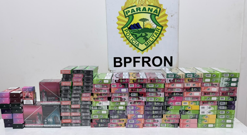 BPFRON apreende 544 cigarros eletrônicos avaliados em mais de R$ 43 mil
