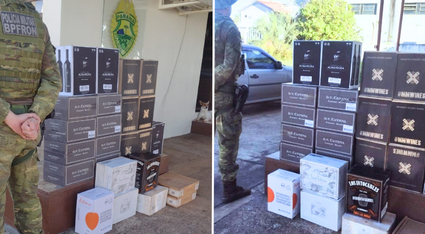 BPFRON apreende bebidas descaminhadas da Argentina durante operação