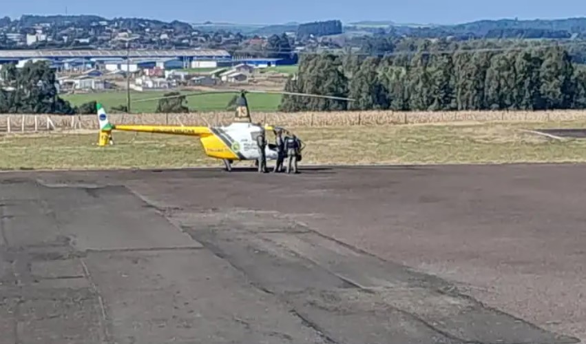 PM realiza operação com helicóptero para capturar foragido na zona rural