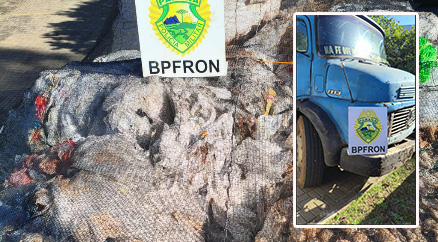 BPFRON apreende caminhão carregado com recicláveis irregulares vindos da Argentina