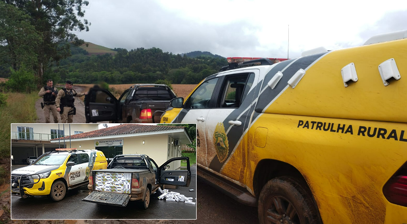 Patrulha Rural apreende 25 caixas de cigarros contrabandeados