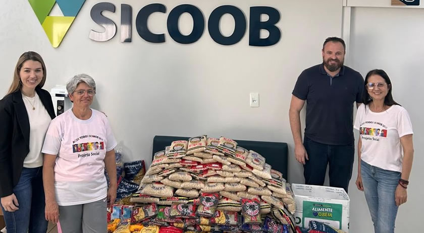 Sicoob São Miguel arrecada cerca de 5.000 kg de alimentos na campanha Alimente o Bem