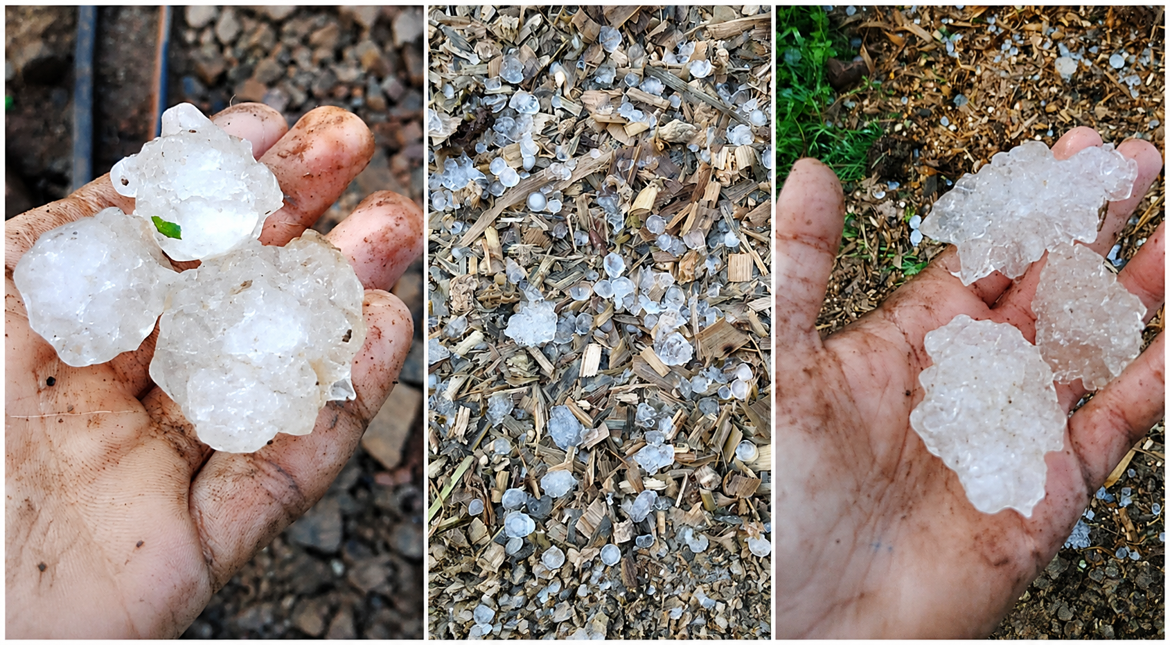 Granizo e rajadas de vento atingem comunidades do interior