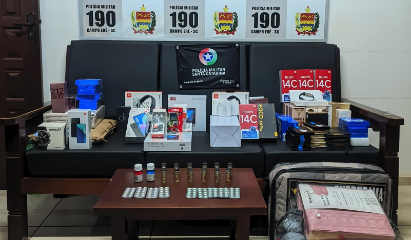Polícia Militar e Receita Federal apreendem produtos contrabandeados